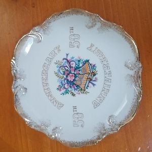 Vintage 50th Wedding Anniversary Plate